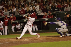 No. 1 Hogs use Kendall Diggs blast, hold on to down LSU 7-4