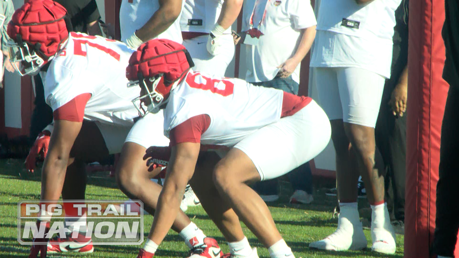 WATCH First day of spring practice for Arkansas football