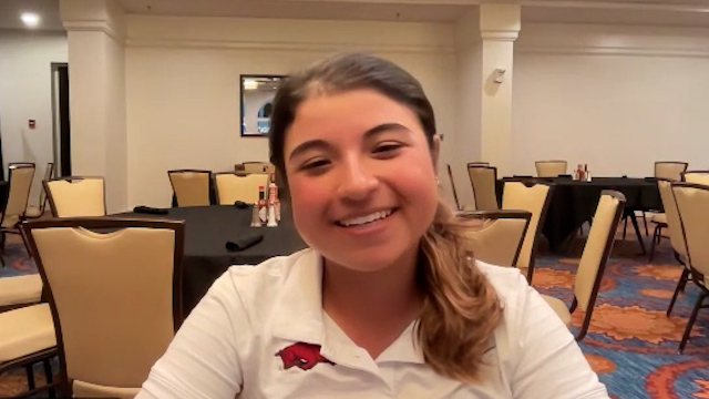 WATCH: Arkansas golfer Maria José Marin talks about being crowned a national champion