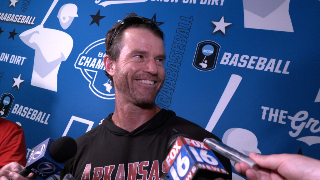 WATCH: Arkansas Pitching Coach Matt Hobbs talks Gage Wood’s no-hitter